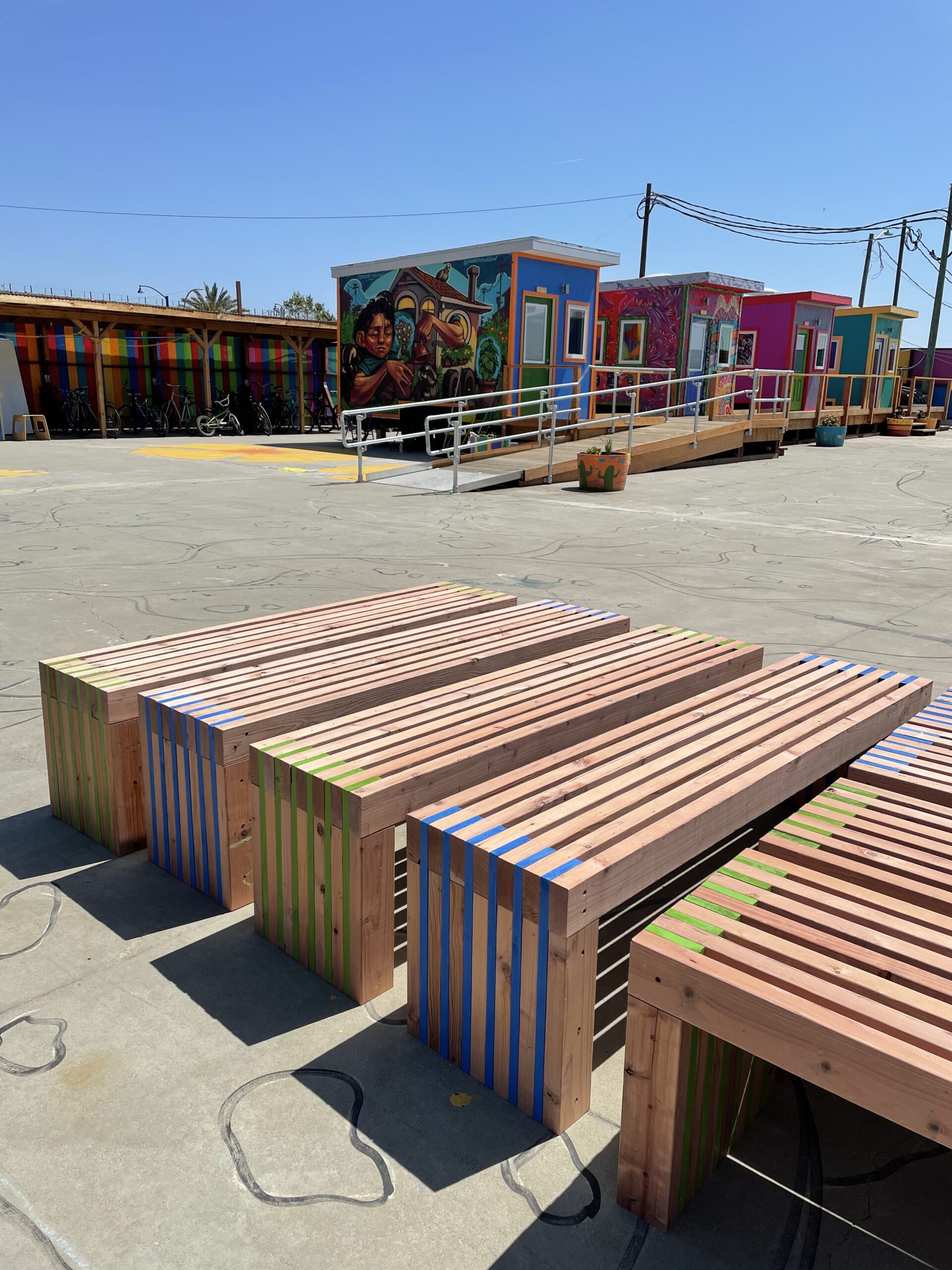 Benches at Tiny Home Empowerment Village Youth Spirit Artworks