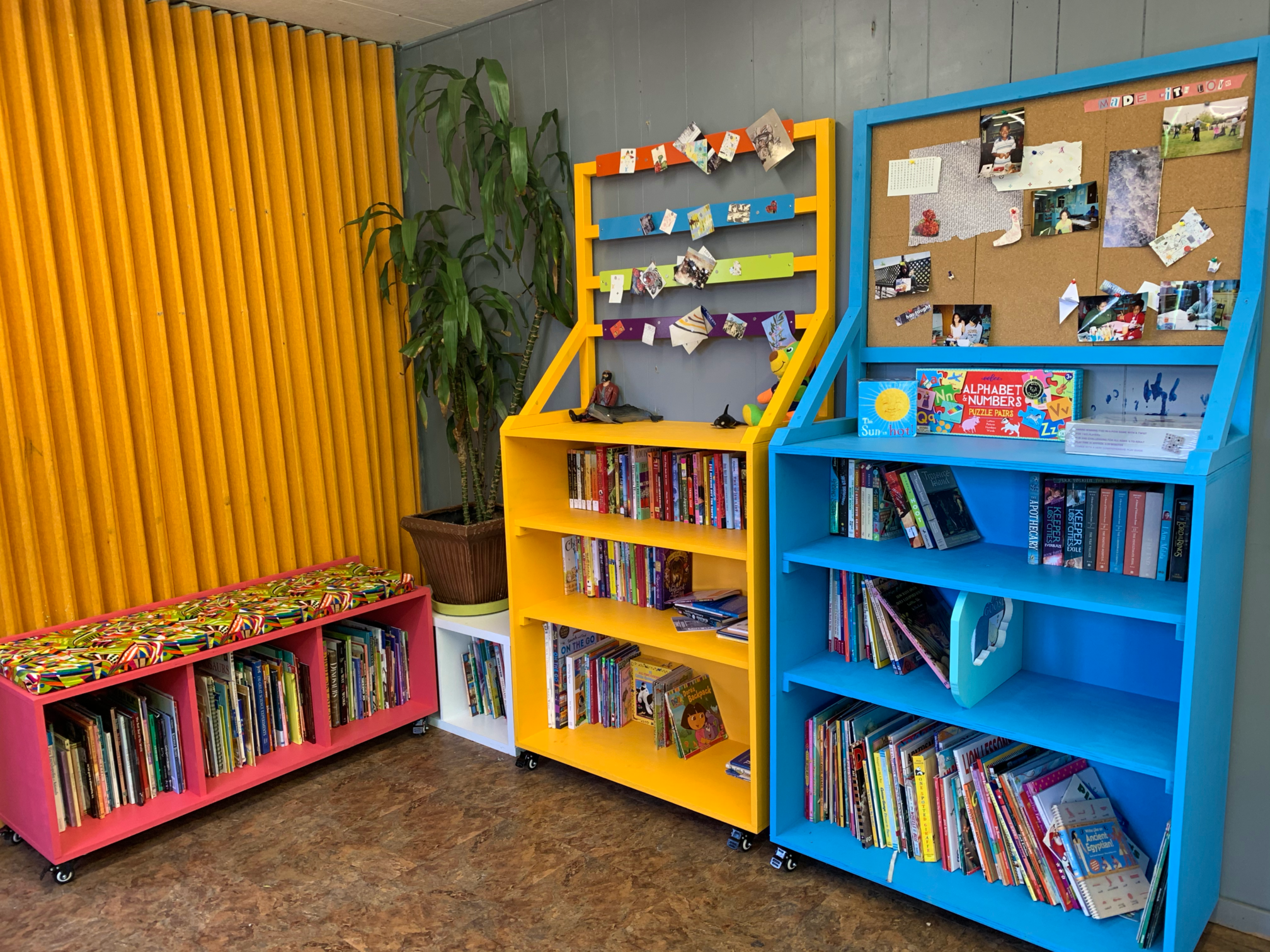 Library Space built by teens in Girls Garage