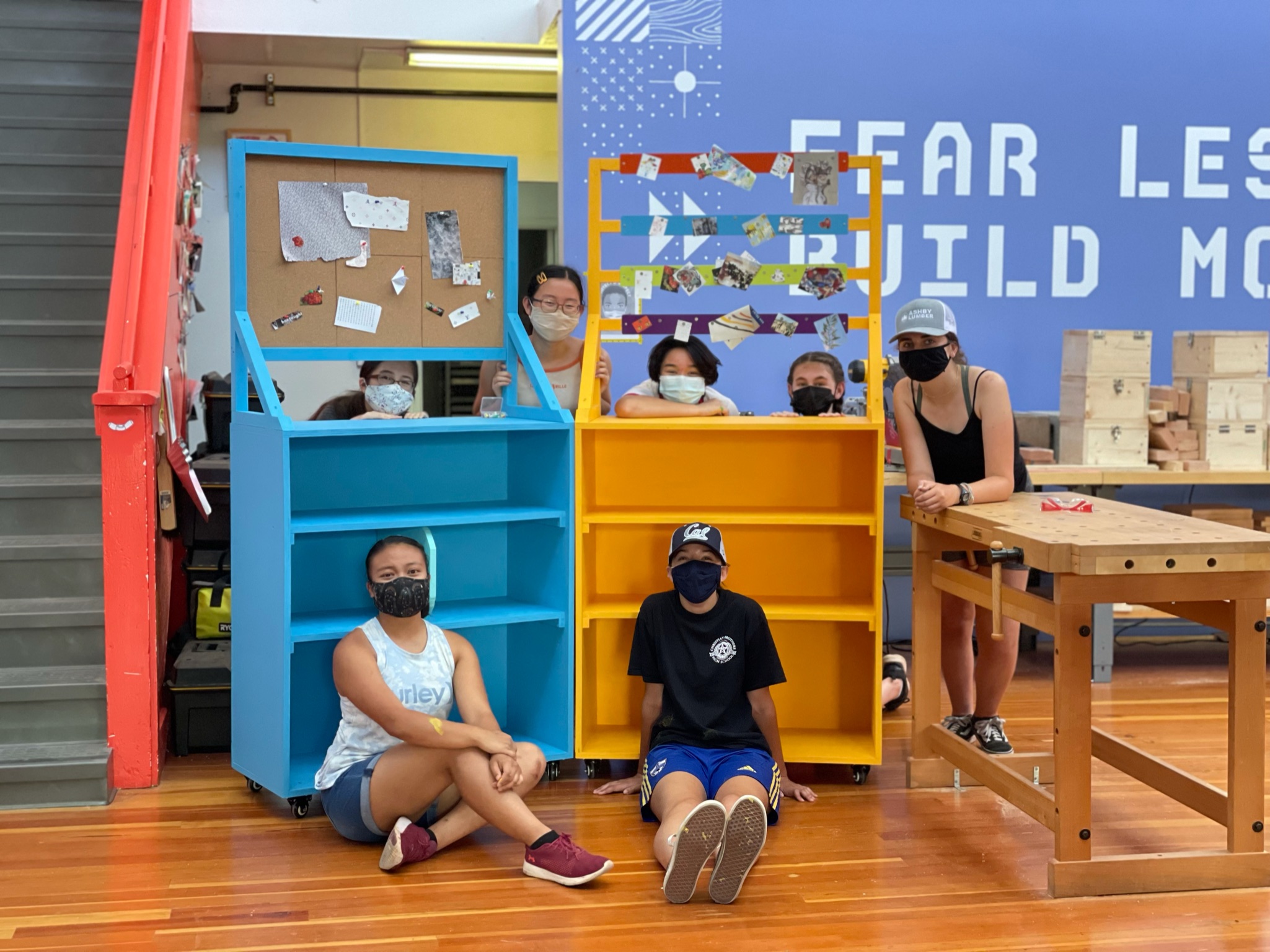 Library furniture built by teens at Girls Garage