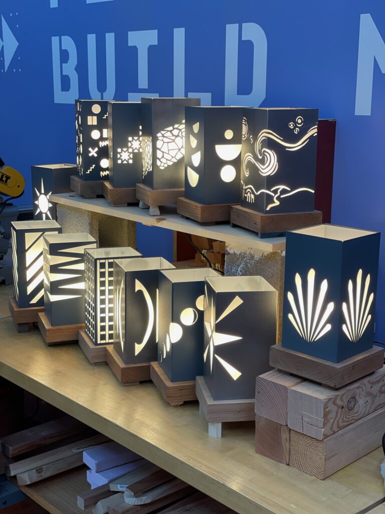 Steel Lamps Girls Garage