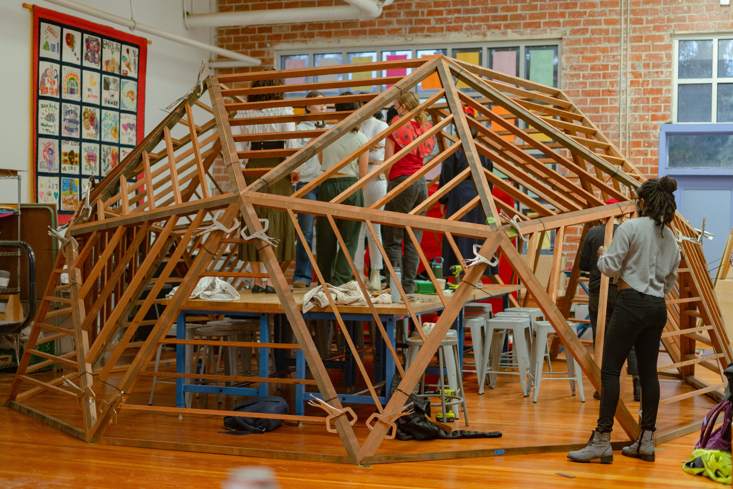 Geodesic dome for the Eames Institute built by Girls Garage