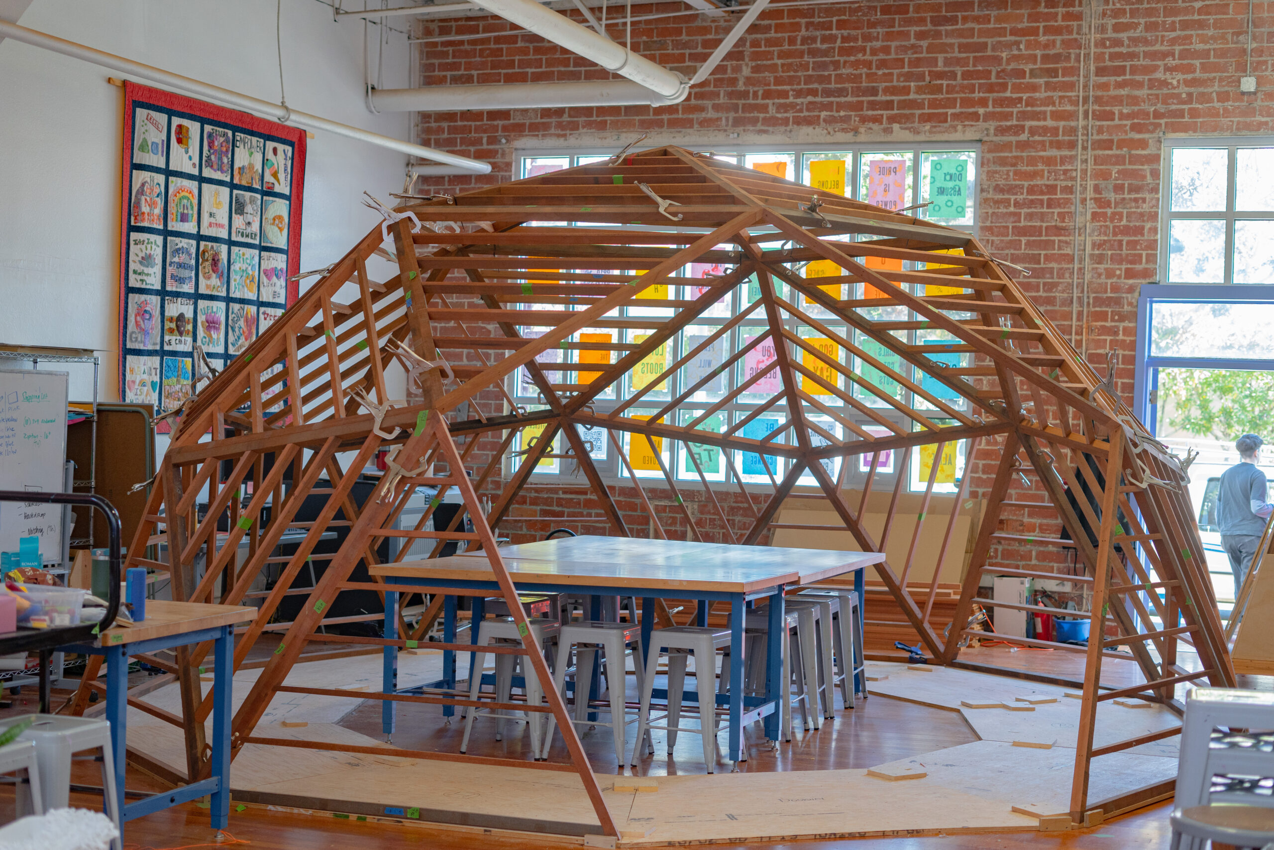 Geodesic Dome in Girls Garage