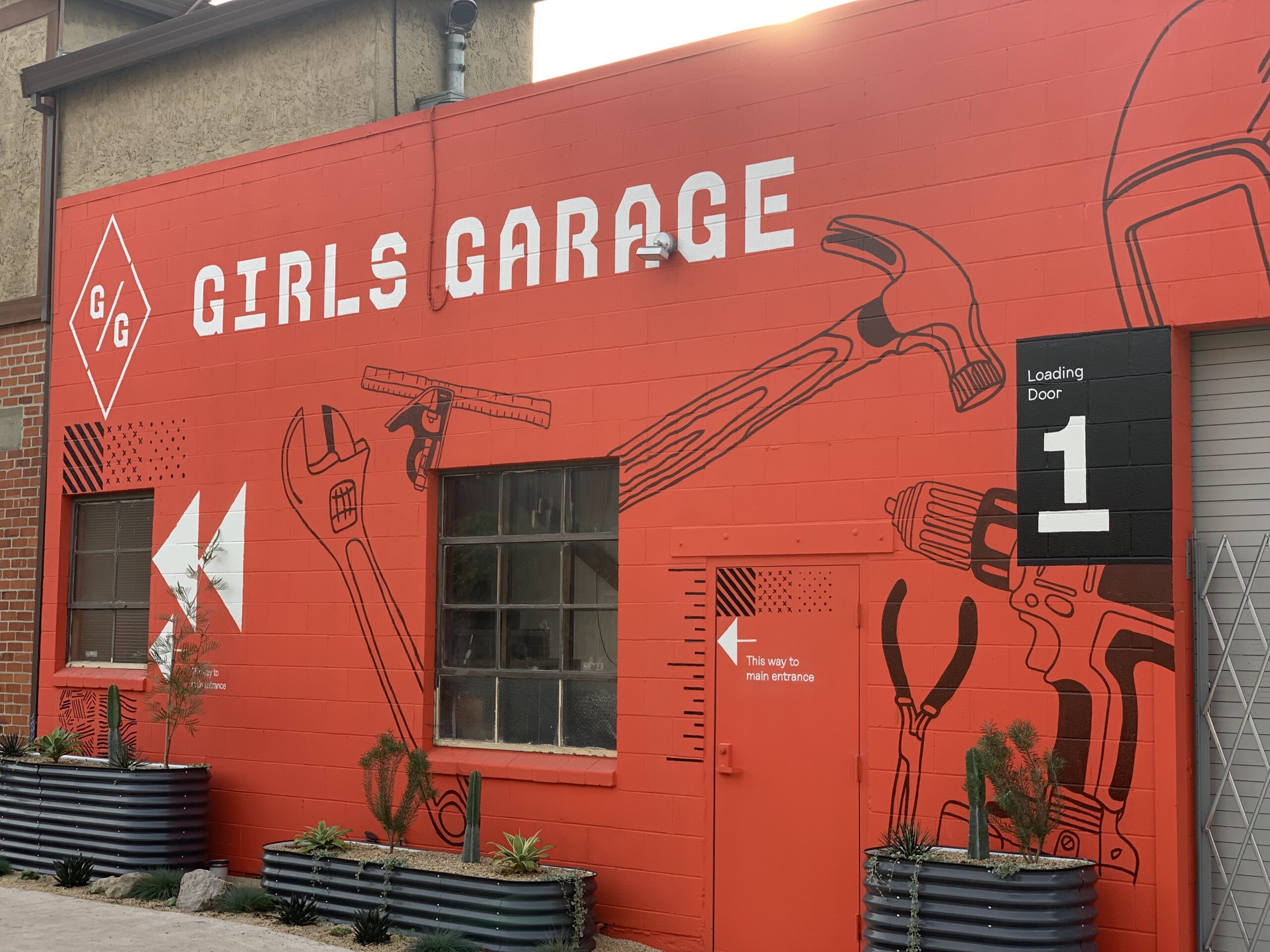 Exterior signage at Girls Garage