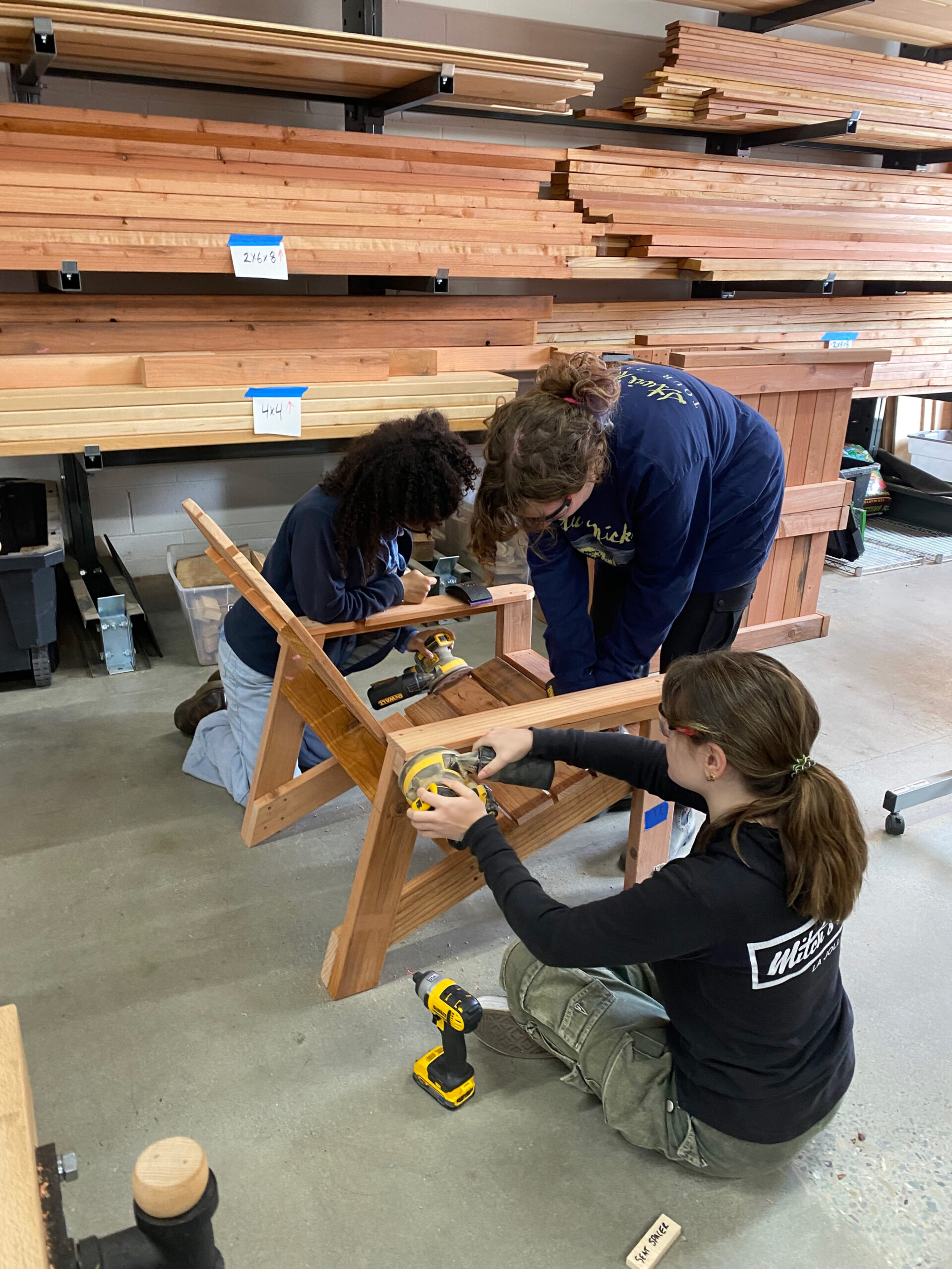 Adirondack chair sanding